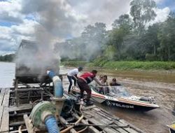 Polisi Tertibkan Tambang Ilegal Sungai Sala